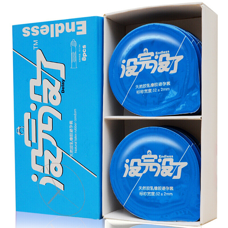 没完没了避孕套蓝色激情大颗粒颗粒款 8只装 安全套男用情趣套套计生