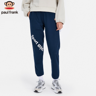 Paul Frank/大嘴猴品牌LOGO印花宽松显瘦运动九分裤