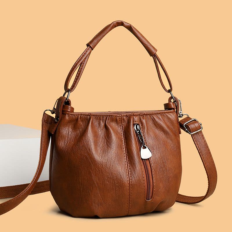 女士手提包2023新款都市简约女包时尚复古包单肩大容量斜挎包图片