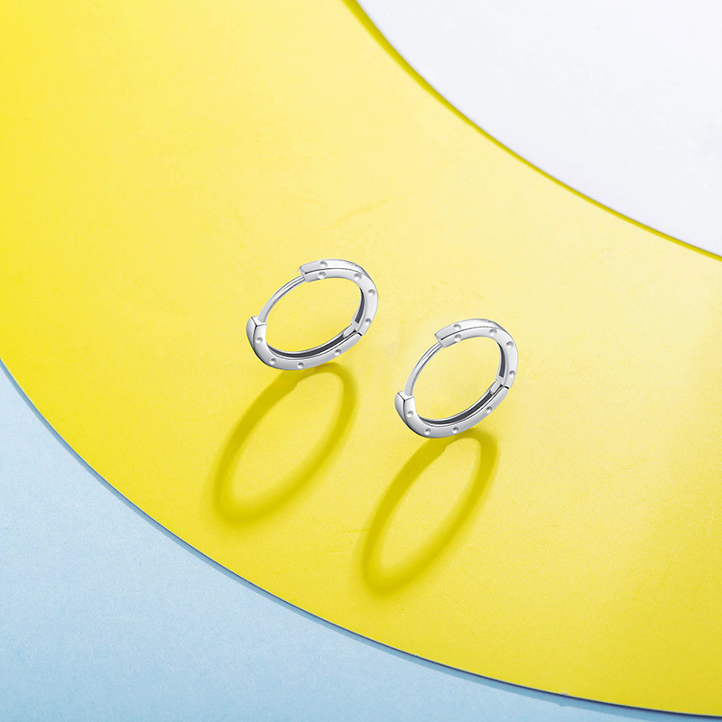 潮宏基极简素圈铂金耳钉pt950耳饰耳环白金女计价工费100元