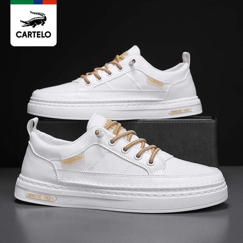 线下专柜同款卡帝乐鳄鱼cartelo新款潮流透气男士小白鞋板鞋休闲鞋男