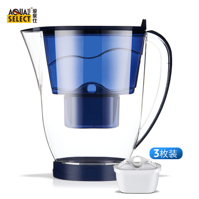 爱泉仕 AquaSelect 家用净水壶 净水器 炫彩蓝色 3.5升 炫彩蓝1壶3芯（蓝色）