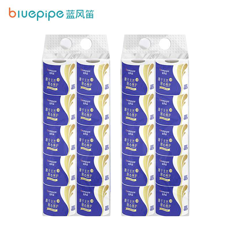 蓝风笛 纸巾 组合套装(抽纸*2提+卷纸*2提)/套高清大图