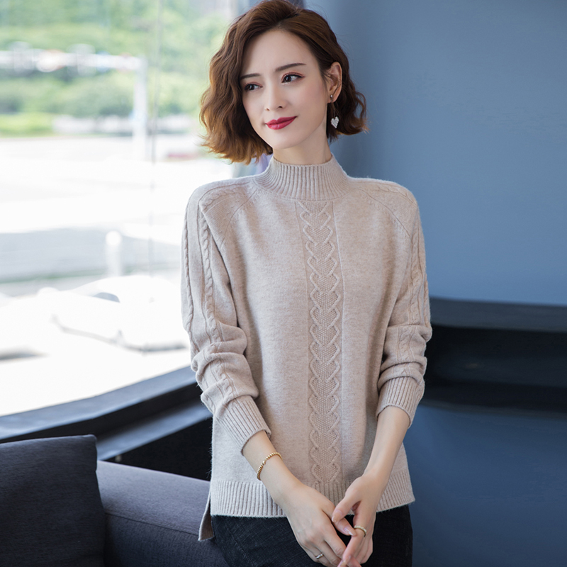 语娄胖妈妈冬装新款毛衣洋气中老年女装羊毛衫大码宽松女士上衣打底衫