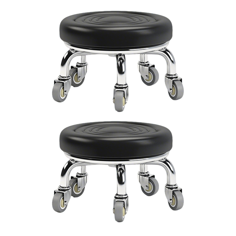 先围 静音滑轮矮凳 40*22cm-水波黑 个高清大图