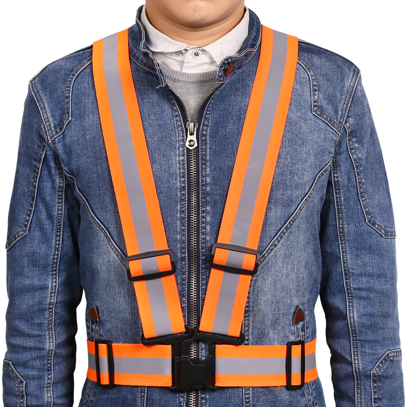 趣行反光衣反光背心弹力背带反光衣可调式男女均码汽车夜跑骑行安全