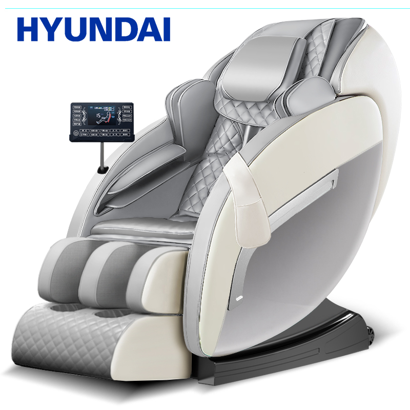 HYUNDAI智能按摩椅HX5家用全身全自动太空豪华舱小型多功能电动沙发深V零重力颈椎肩腰揉捏按摩器 高配灰色