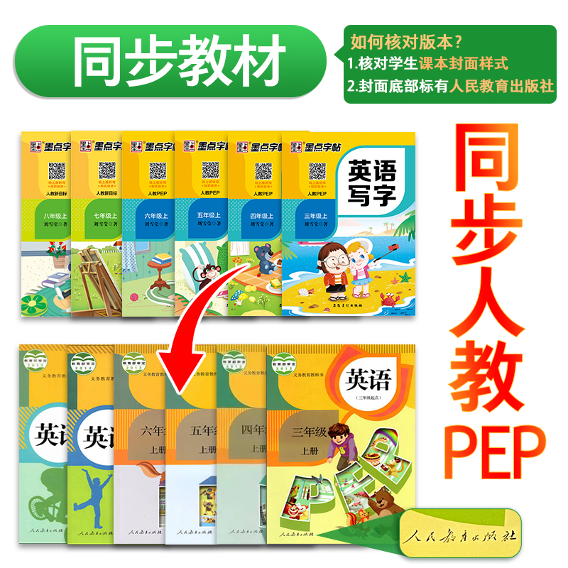 4年级上 人教PEP(赠四线格) [正版]国一上册英语字帖英语同步练字帖小学生三四五六年级英语字母单字练习英文字帖意大利高清大图