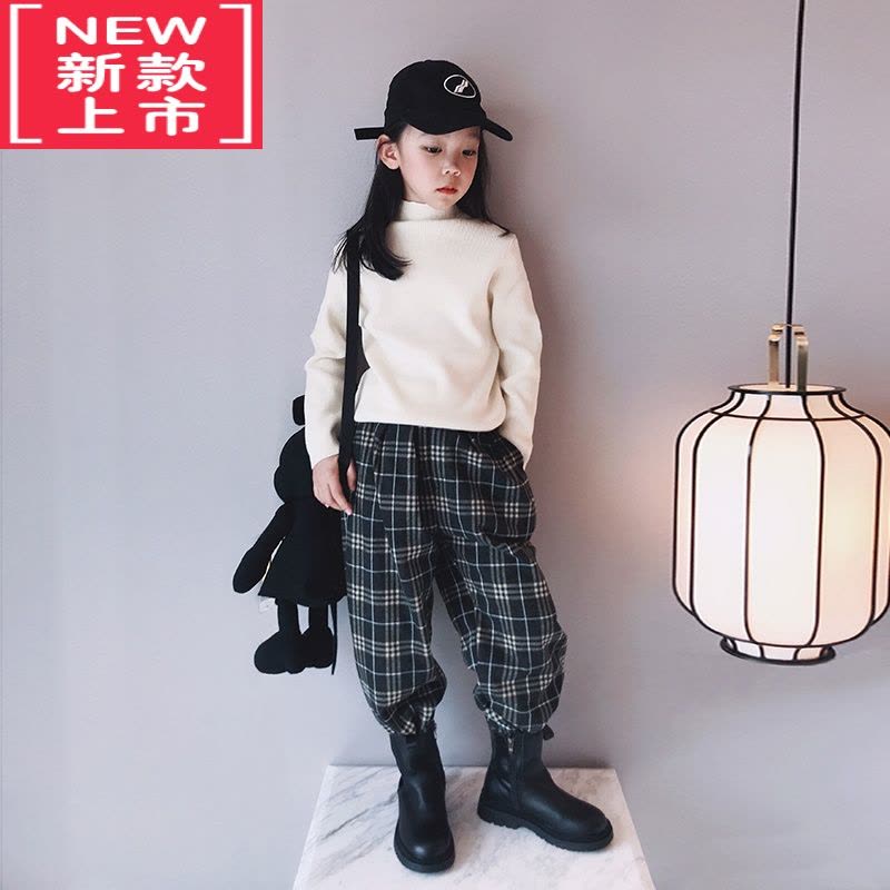 可莉允 女童打底针织衫2022秋冬装中大童洋气中高领修身内搭毛衣图片