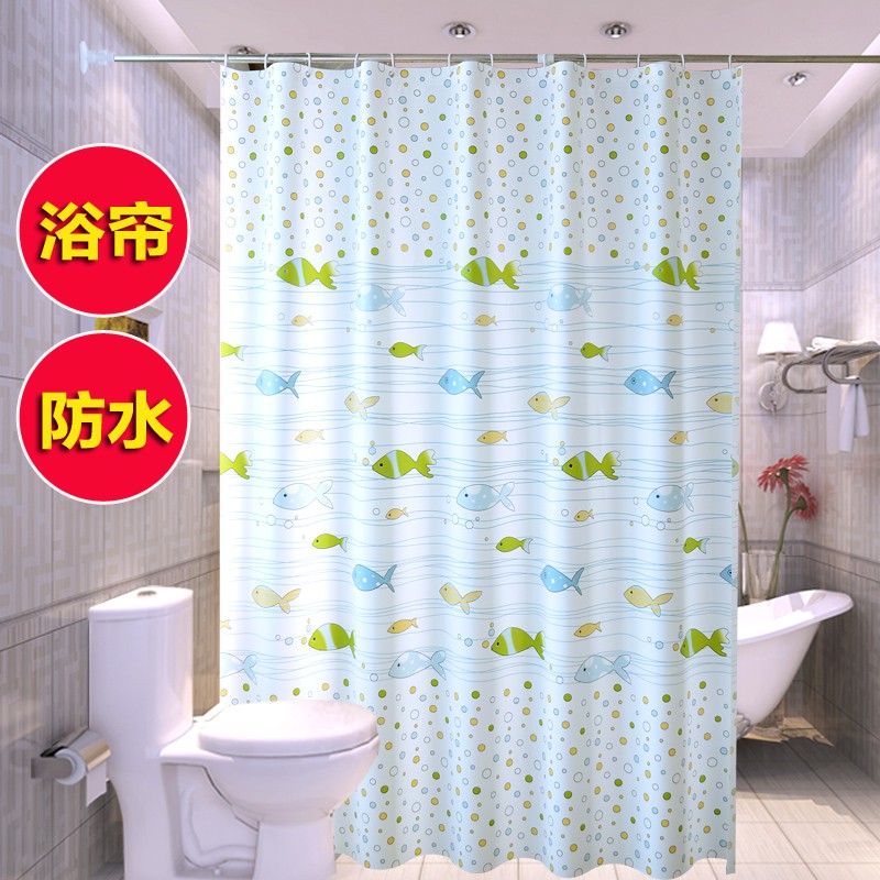 浴室保暖浴帘布防水隔断遮光帘子卫生间不透隔断帘拉帘挂帘 三维工匠高清大图