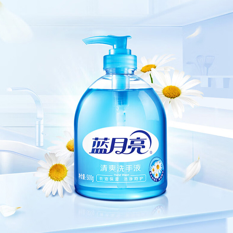 蓝月亮洗手液组合滋润除菌芦荟清香500g*3瓶+野菊花香500g*3瓶(包装随机)