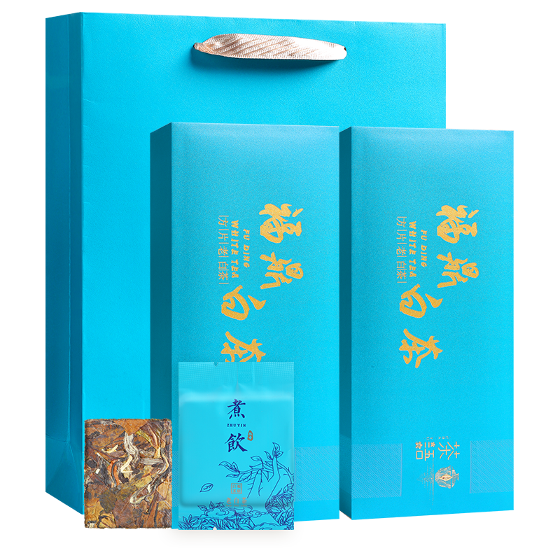 正宗福鼎白茶小方片2013年老白茶叶寿眉饼干茶闷泡小茶饼100片礼盒装高清大图