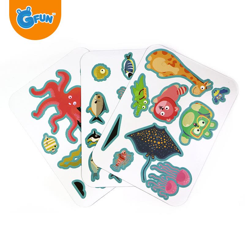 GFUN儿童磁力片拼图儿童玩具-海洋主题磁力贴套装 创意益智DIY玩具3岁以上男孩女孩礼物卡通磁性贴纸图片