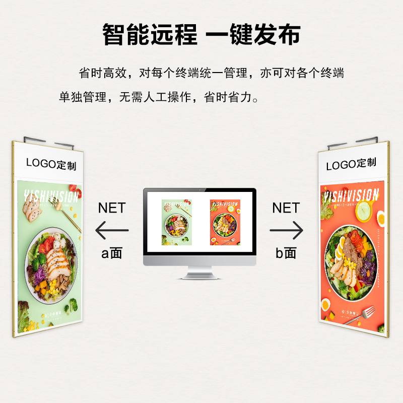 酷彩(CoolColor) CXC42TL 43英寸智能双面屏广告机吊挂数字标牌液晶显示器银行商场海报广告电视宣传屏 Windows i5 (玻璃款)