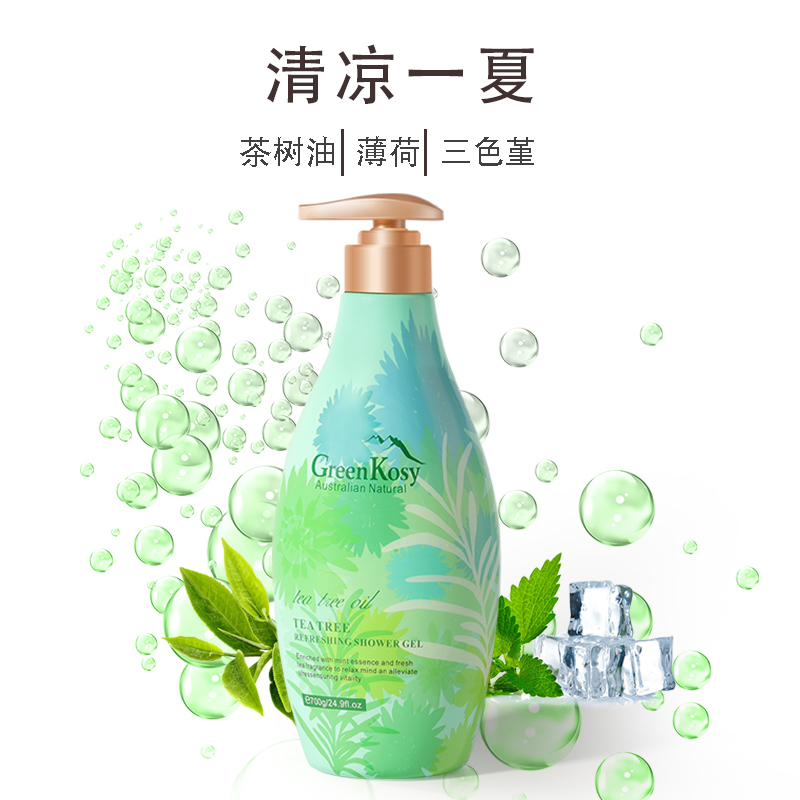 绿色溪谷-茶树舒爽沐浴露700g