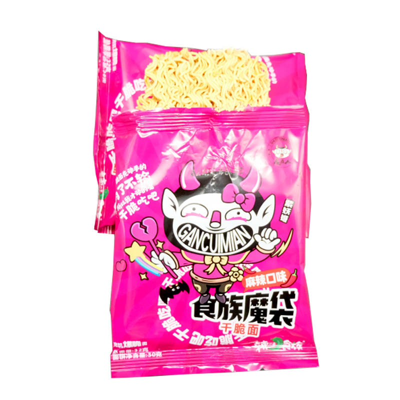 食族人干脆面32g*10*3麻辣口味充饥爆脆面