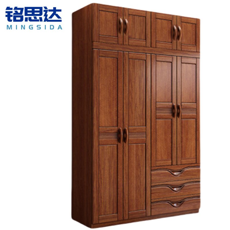 铭思达实木衣柜四门+顶柜套