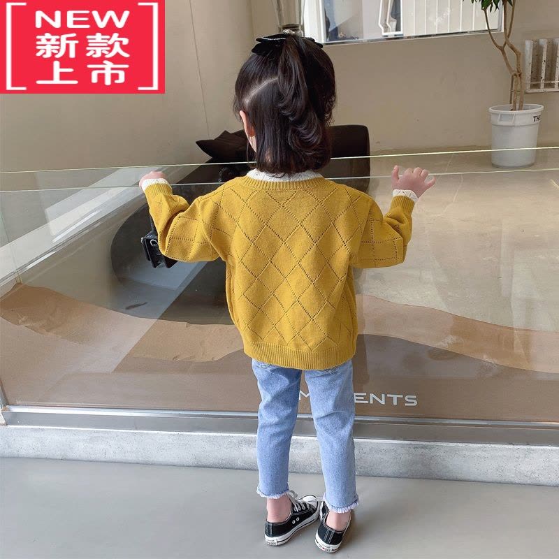 可莉允女童毛衣开衫秋季3岁小儿童春装上衣新款洋气春6宝宝针织外套春秋图片