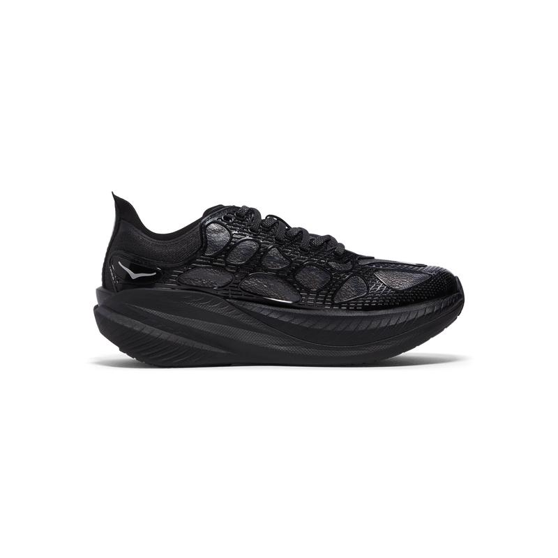 Hoka One One跑步鞋男缓震支撑舒适耐磨网面透气厚底黑色跑步