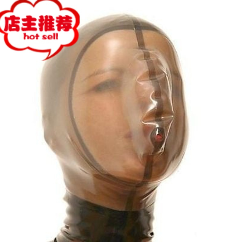 乳胶全包头套阳具口塞深喉sm套装狗奴调教男奴女奴窒息狗头套gay欢乐