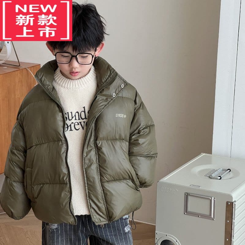 可莉允男童冬季棉服儿童新款韩版保暖外套男孩秋冬款加厚洋气面包服棉衣图片