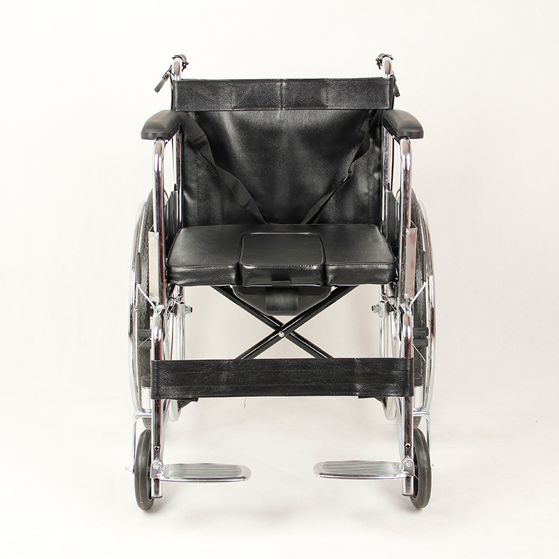 妙坤 功能轮椅 皮革加厚坐垫 带坐便盆高清大图