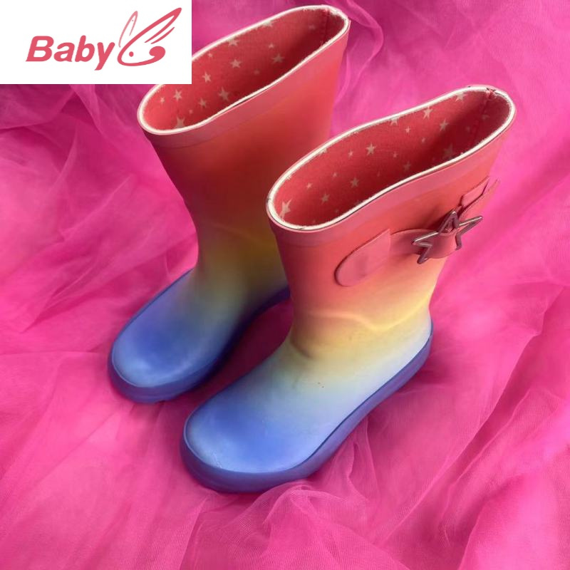 suntek新货女童可爱长筒橡胶雨鞋防滑轻便卡通粉色女生宝宝雨靴春夏长