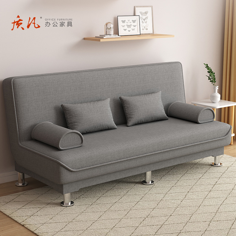 苏宁 质凡 沙发客厅可折叠床透气棉麻+海绵坐垫 [沙发床两用]1.8米*1米高清大图