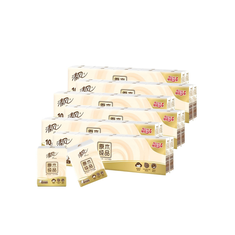 清风纯品手帕纸3层8张60包 B66ACM13-6T高清大图