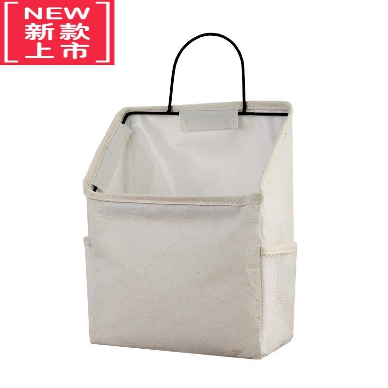 可莉允ins墙壁挂式收纳袋 宿舍墙上床头家用大号挂袋简约帆布书本储物袋图片
