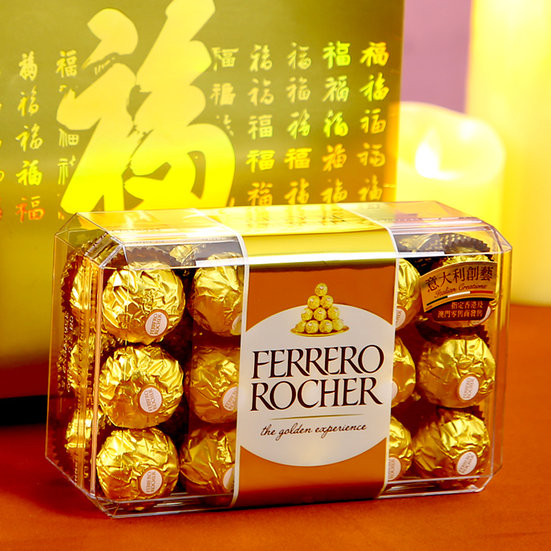 费列罗(Ferrero Rocher) 巧克力 榛果威化巧克力礼盒30粒375g婚庆礼盒喜糖情人节礼物高清大图