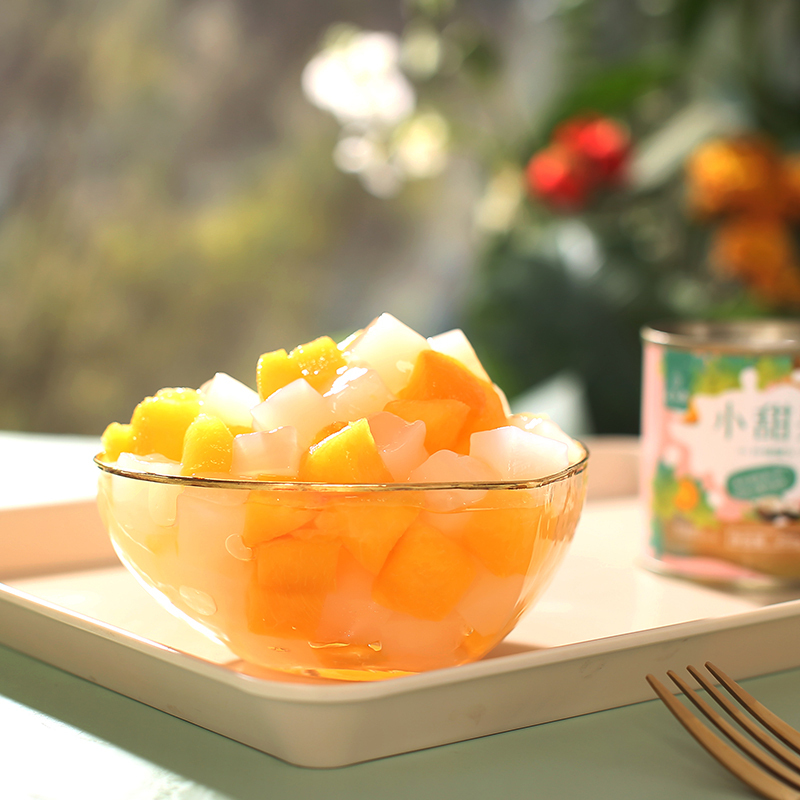 汇尔康(hr) 小甜果什锦罐头200gx4罐 新鲜什锦水果罐头黄桃椰果即食休