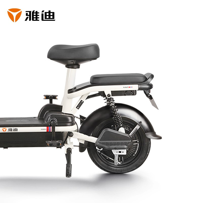 雅迪电动车小金果48V12ah高能版石墨烯电瓶车踏板代步电动自行车 小金果新塔夫绸白