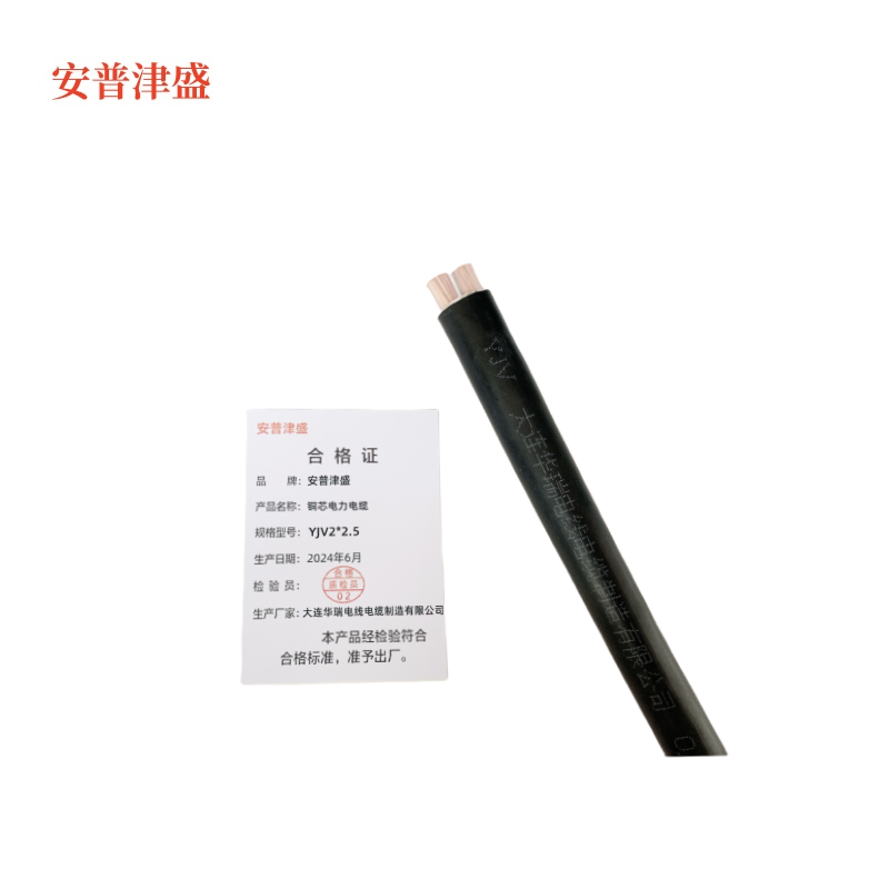 安普津盛 铜芯电力电缆 YJV2*2.5mm 0.6/1kv 米