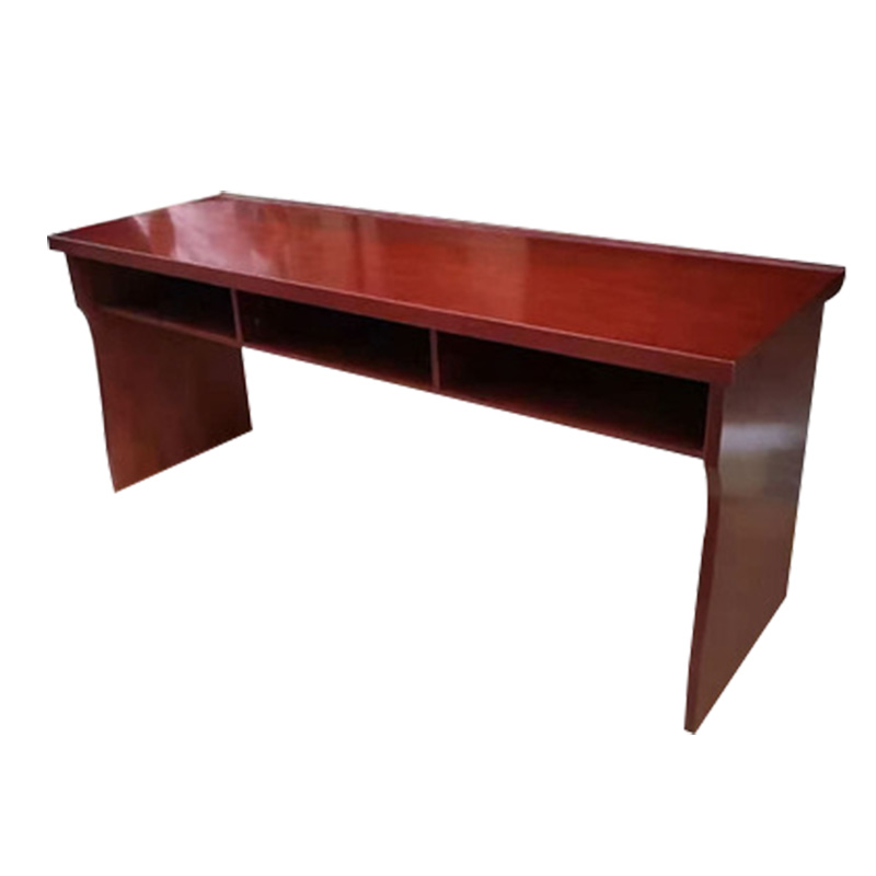 湘渭会议桌双人条桌培训移动小型长方形桌现代简约条形桌1.8米红胡桃密度板贴木皮高清大图