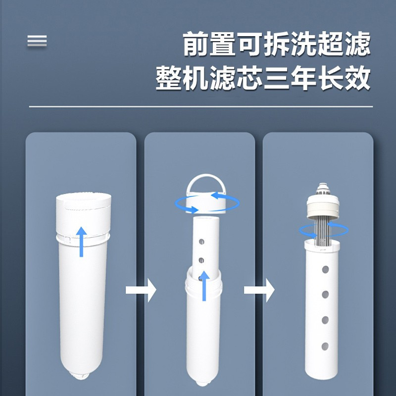 格力(GREE)净水器3年不换芯家用直饮RO反渗透过滤器无桶大通量33000L双出水直饮机WTE-PT60-3021