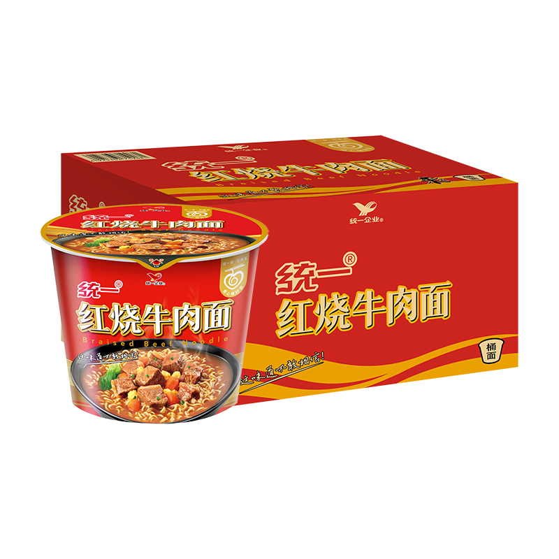 统一 红烧牛肉面 速食方便面泡面 103g*12桶/箱