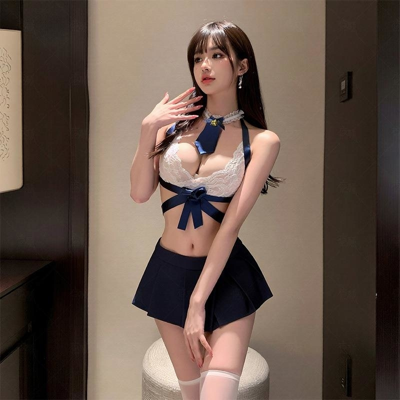 姿美夜酥情趣内衣性感学生超短诱惑百褶裙制服套装代发jk可爱小胸