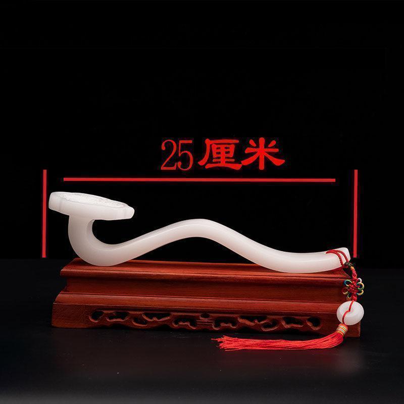 美帮汇玉石仿古玉如意摆件客厅玄关办公室摆设结婚手持高清大图