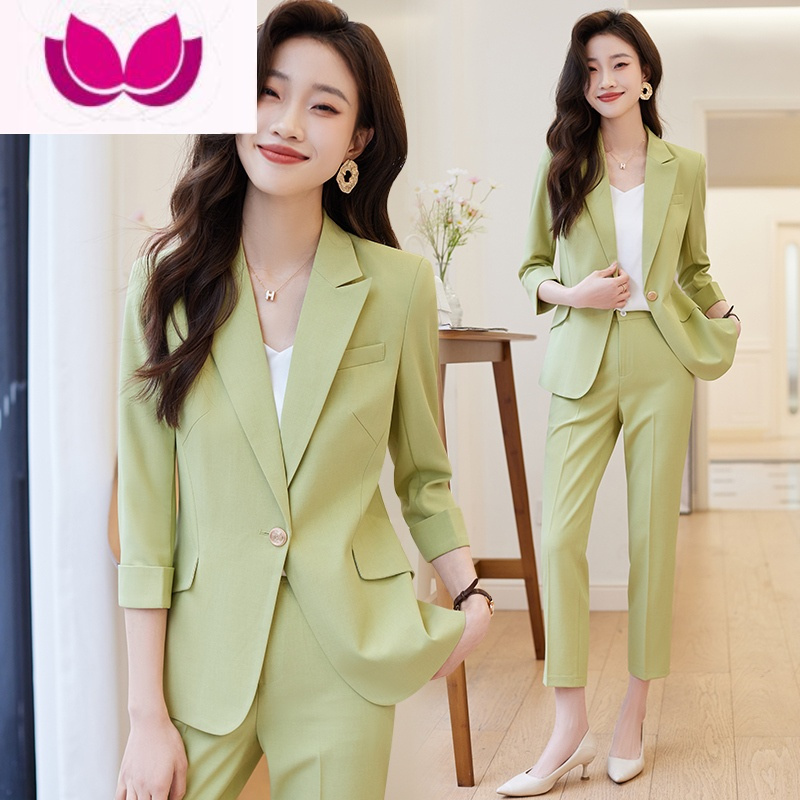七斓职业装西装套装女夏季薄款高级感七分袖休闲气质上衣正装工作西服