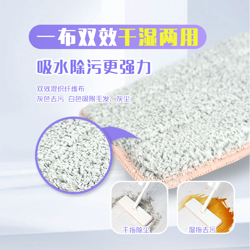 妙洁免手洗平板拖把家用木地板懒人干湿拖地一拖两用地拖布净高清大图