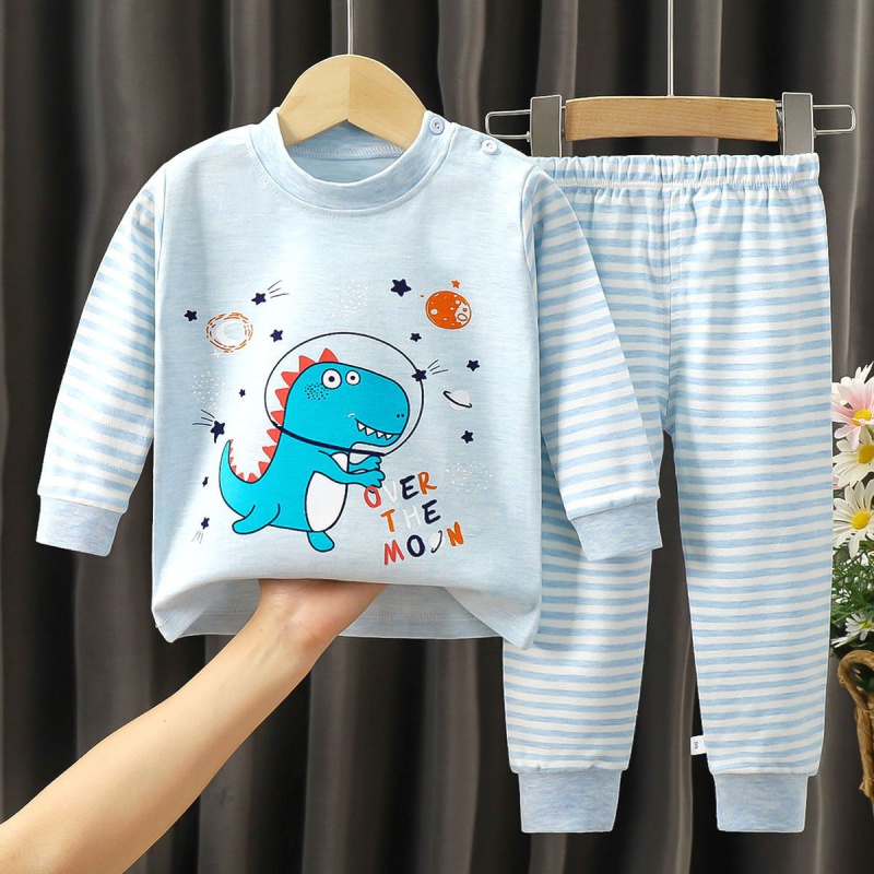 儿童秋衣秋裤彩棉男童女童0-8岁内衣套装睡衣春冬季长袖睡衣高清大图