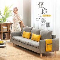 北欧沙发简约现代卧室出租房公寓小户型三人沙发客厅双人布艺沙发