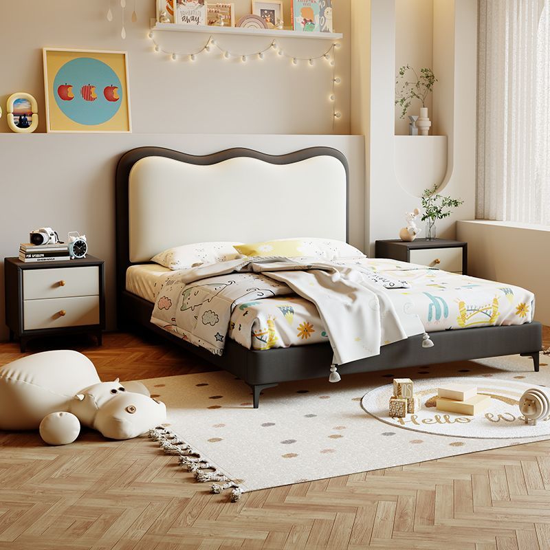儿童床现代简约小房间青少年单人床实木多功能储物皮艺床