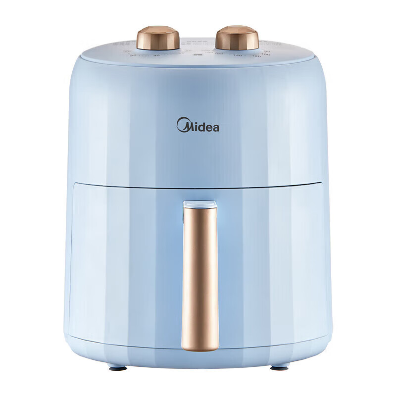 美的(Midea)空气炸锅家用全自动多功能大容量电炸锅薯条机热风循环免翻面可视窗口双钮 MF-KZE5012 GM