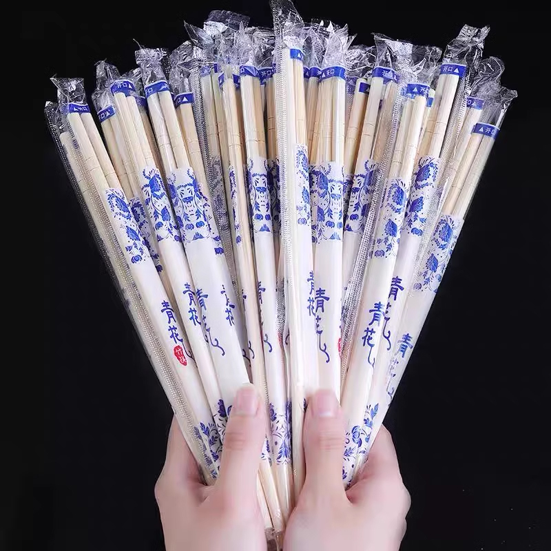 一次性筷子 竹筷卫生筷便宜独立包装干净餐饮外面小吃烧烤筷子(300双)