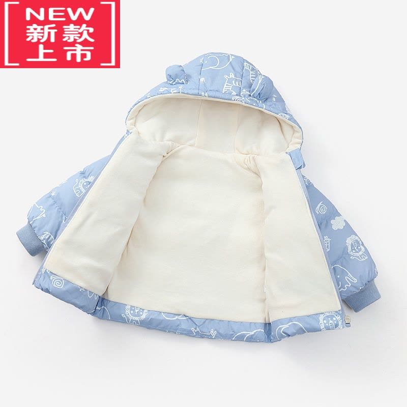 可莉允婴儿秋冬装儿童羽绒棉服外穿男女宝宝衣服加绒棉袄加厚保暖外套冬图片