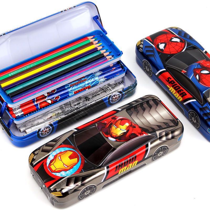 文具盒男小学生儿童铅笔盒女幼儿园创意个性卡通火车头笔盒 双层经典