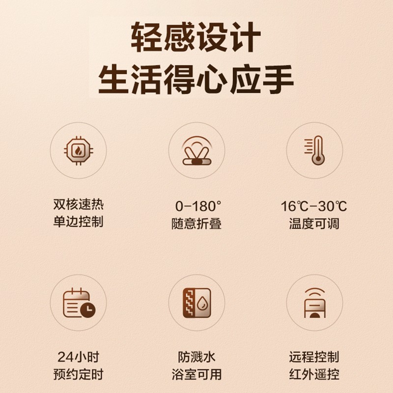 格力(GREE)踢脚线取暖器家用1.2米WiFi折叠款遥控电暖气片IPX4级防水可折叠移动地暖风机NJE-X6020Ba高清大图