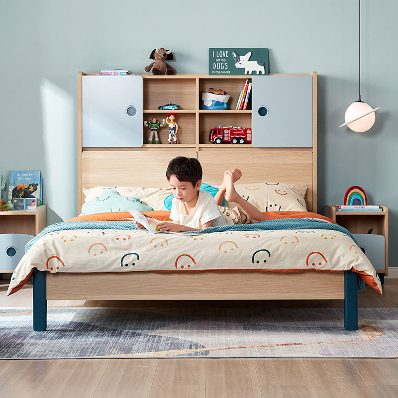 林氏家居实木脚儿童床家用卧室小型少儿男女孩单人床主卧家具ku2a